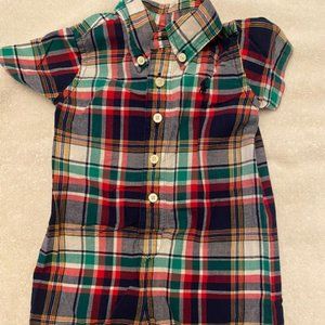 Ralph Lauren Baby Boys Plaid One Piece Romper Size 3 months